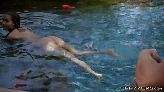 Brazzers: Karter Foxx in wet skinny dipping action with stepsister