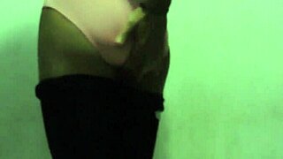Crossdresser puts on a show for gay webcam