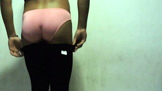 Crossdresser puts on a show for gay webcam