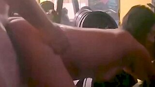 Married woman engaged in sexual activity with another person at the fitness center