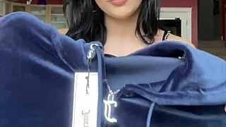 Canadian amateur in petite frame unveils her Juicy couture velour tracksuit