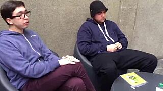 Red and blonde couples explore gay anal sex with educator
