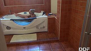 Kayla Green, blonde Hungarian MILF, in kinky footjob scene with great POV