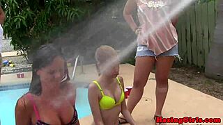 Lesbians humiliated and dildofucked outdoors in university setting