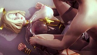 Beautiful deity has passionate sex in this 3D hentai.