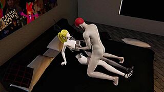 3D adult film with big-boobed women and cherry blossom theme.