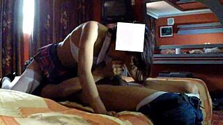 Hot chick goes wild in hotel room