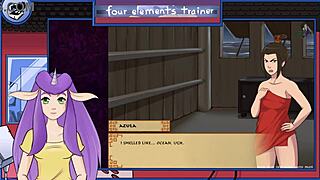 Sultry Vtuber teaches the four elements in this animated porn video.