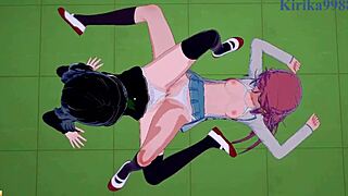 Marika Kato and Chiaki Kurihara in hot lesbian scene and futanari sex in Bodacious Space Pirates hentai