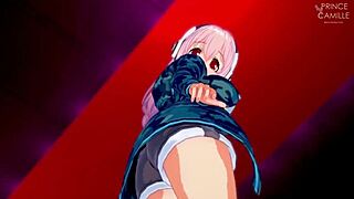 Super sonico, the model who never gets tired of pleasing.