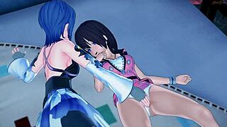 Aqua and Kairi enjoy lesbian sex in this Kingdom Hearts hentai.