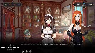 3D game with a bookworm character and a big cock scene.