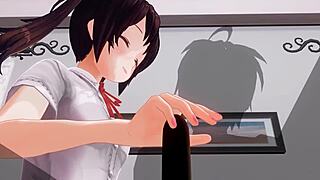Imo's raw and explicit cartoon scene of anal sex and masturbation with ejaculation.