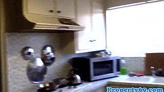 An amateur sex scene with a real estate theme where the buyer gives a blowjob and then has sex.