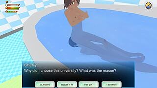 Femdom university cherry bathroom: A 3D game of humiliation and pleasure.