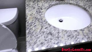 Nineteen-year-old stepsister gives blow job in high definition video.