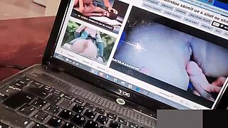 Solo Asian Girl Fingers Herself Watching Porn at Home