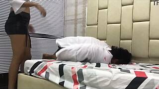 Hot doctor gives a wild blowjob to a crazy doctor