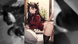 Tohsaka Rin in action-packed hentai compilation