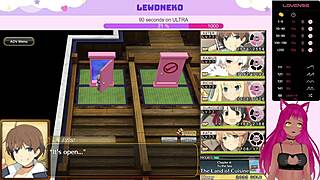 Vtuber LewdNeko's sexy gaming experience with creampie and vibrator