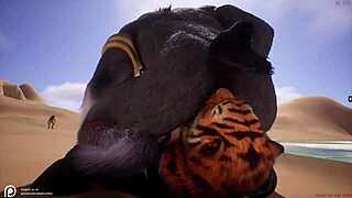 Furry fun with gay anal and blowjob activities