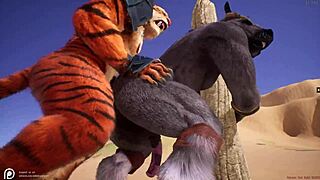 Furry fun with gay anal and blowjob activities