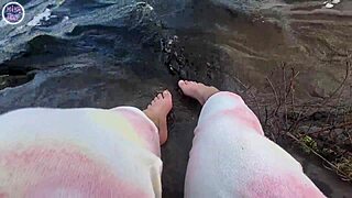 Mika’s big feet enjoy the water and have fun