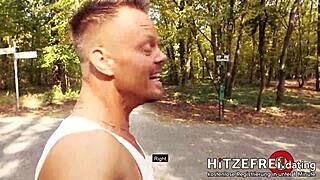 Public park date turns wild for blonde amateur Jana Schwarz