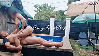 My sexually aroused wife squirts while we are at the public pool