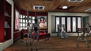Fetish and BDSM in animated porn with a mistress in latex