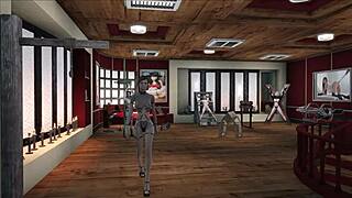 Fetish and BDSM in animated porn with a mistress in latex