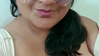 Big boobed beauty enjoys swallowing cum in this selfie video