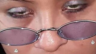 Big boobed beauty enjoys swallowing cum in this selfie video