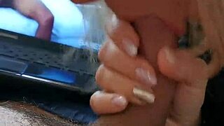 My stepmother catches me masturbating and helps me climax