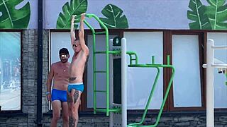Skinny beauty gets down and dirty with gay guys in a bisexual threesome