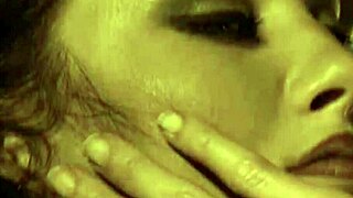 Hot erotic dancer with brown hair seems to be in a different mood