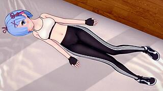 3D animated Re:Zero porn with sporty outfit