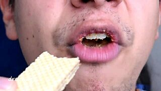 Hot and spicy solo gay performance with cookies