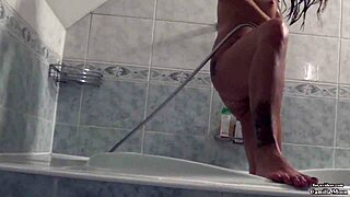 Camilla Moon's solo bathroom scene: a sexy and intimate experience
