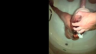 Athletic redhead gets tanned and fucked in a hot tub