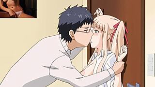 Natural tits bouncing while getting fucked deeply in anime