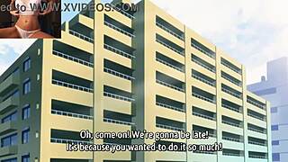 Natural tits bouncing while getting fucked deeply in anime