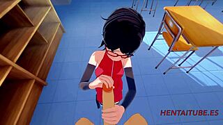 3D animated hentai with big tits and creampie action