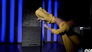 Hot gay strip tease with acrobatic moves and a sexy dancer on the pole