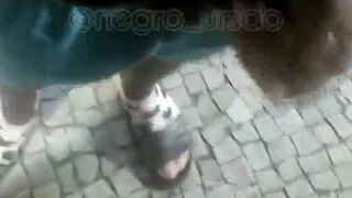 Public street orgy with young amateurs and big cocks