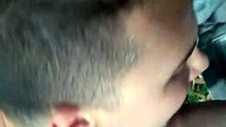 Gay porn with spit and cum facials in the woods with a hot shemale