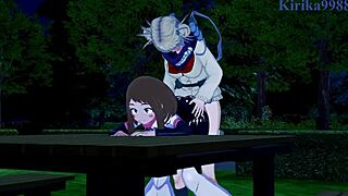 Ochako and Himiko's intense futanari encounter in My Hero Academia