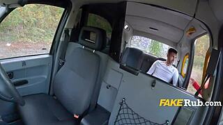 Flirting taxi driver from Czech Republic, hot woman with natural tits