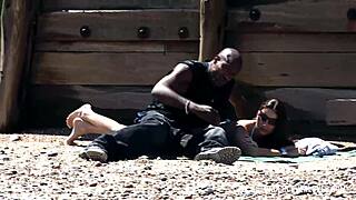 Amateur teen gets punished by BBC on the beach
