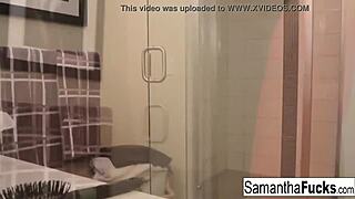 Samantha Saint in a homemade video having fun in the morning
